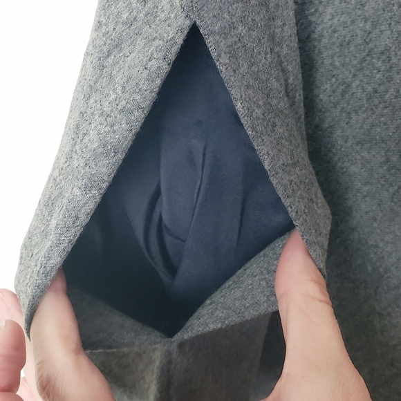 EUC JIL SANDER Navy Gray A Line Short Sleeve Crew Neck Wool Dress Size: 42 - Picture 3 of 5